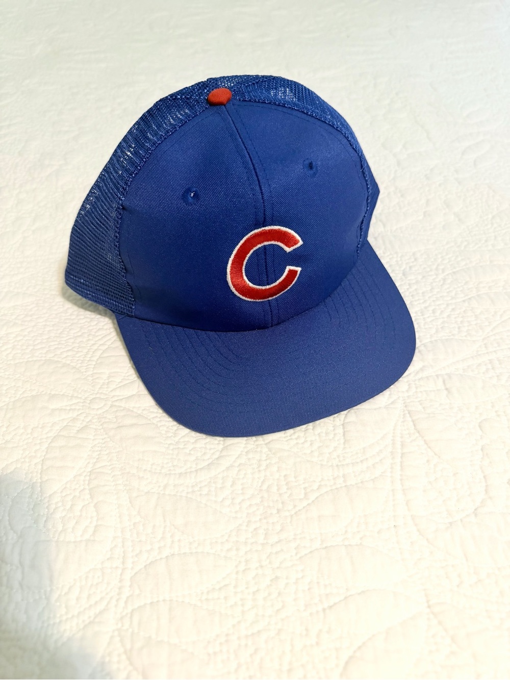Vintage Chicago Cubs Blue Trucker Hat MLB Sports Cap Baseball Adjustable 80s 90s